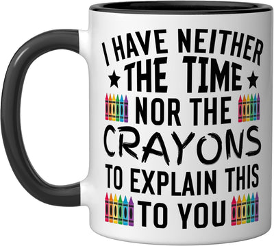 Taza de cerámica negra/blanca sin explicaciones
