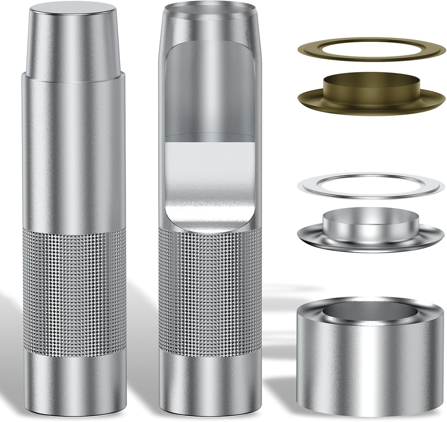 Kit ojales 1pulg con herramienta perforar y 20 ojales cobre