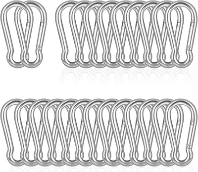 30 Clips Mosquetón M6 2.36pulg Gancho Presión Para Pesca Camping