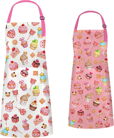 Paquete de 2 delantales para mamá e hija con bolsillos para cocina y jardinería