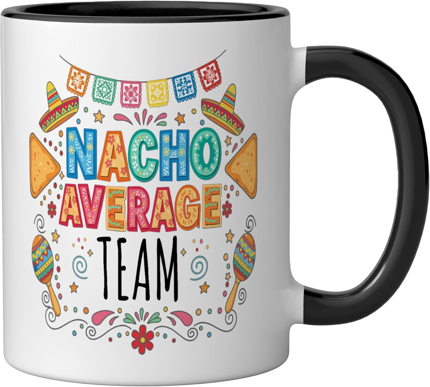 Taza cerámica Nacho Average Team Cinco de Mayo negra/blanca