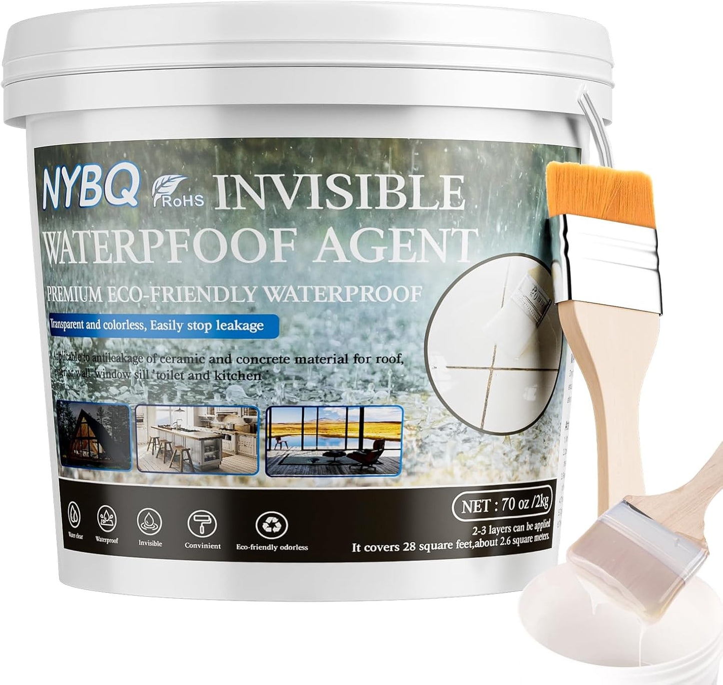 Sellador impermeable poliuretano 70oz para baño cocina techos