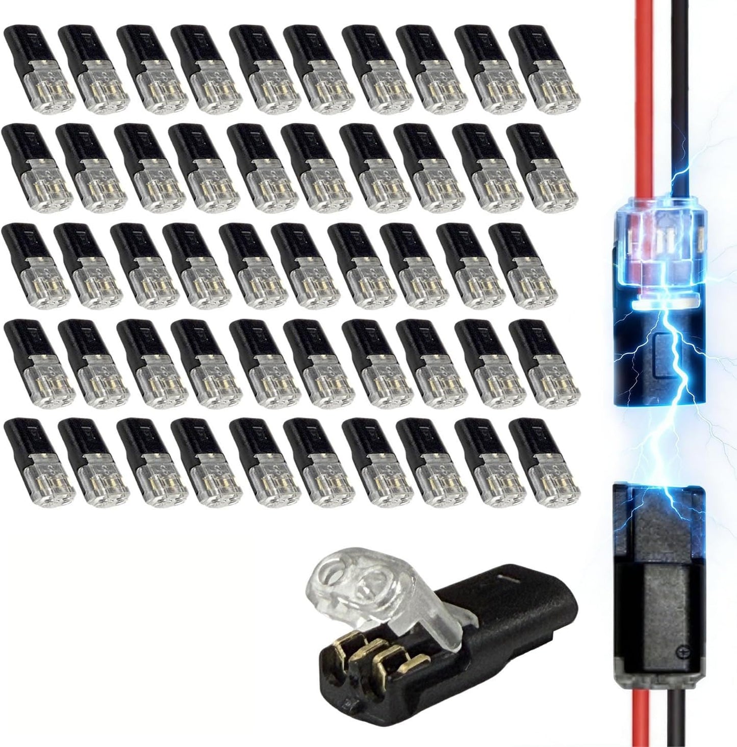 Conector doble cable con hebilla bloqueo 50