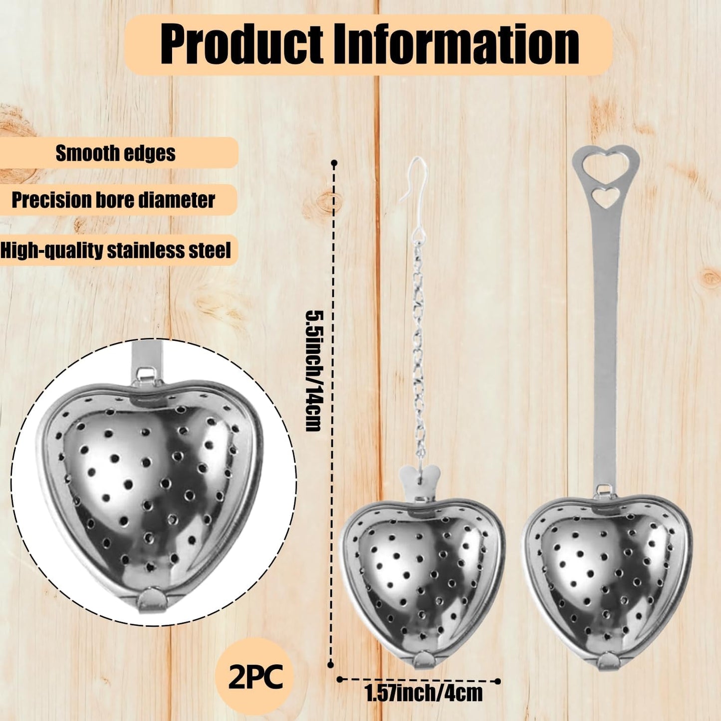 Infusor de té de acero inoxidable para hojas sueltas y especias