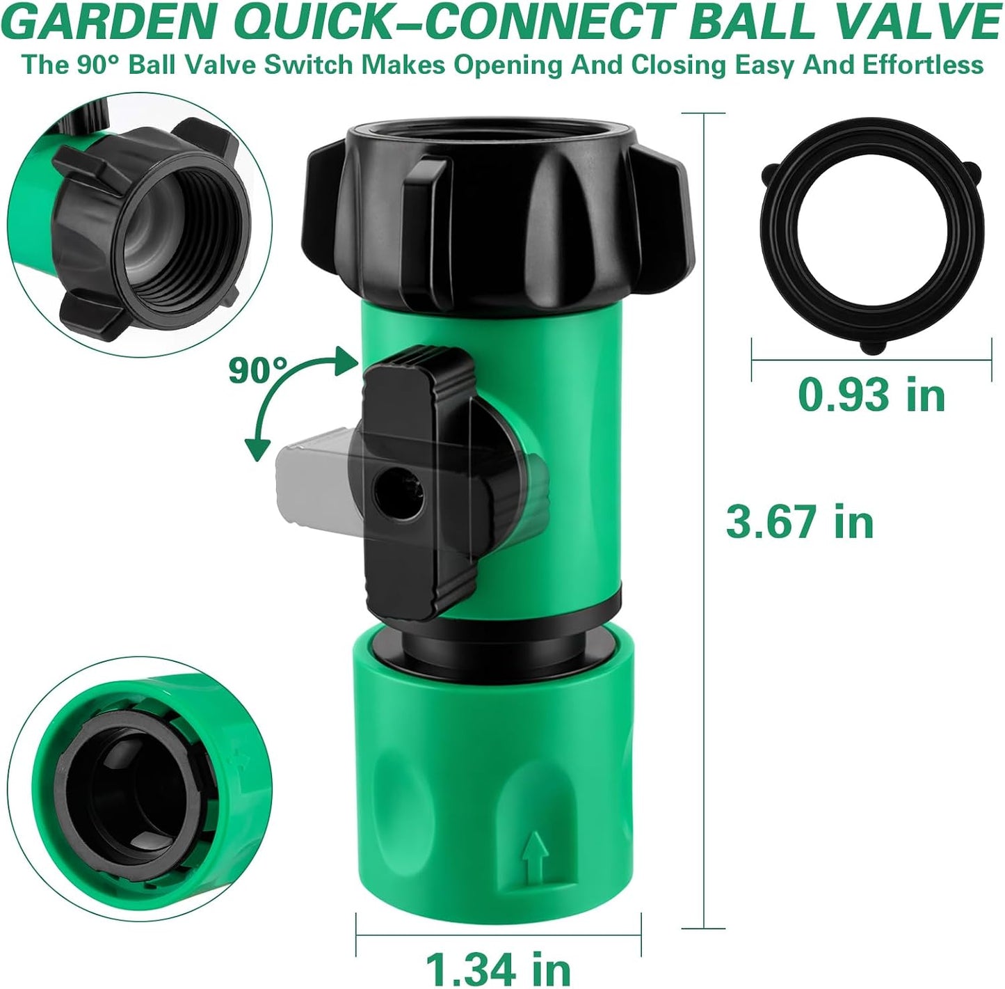 Kit conectores rápidos 3/4pulg GHT para manguera jardín