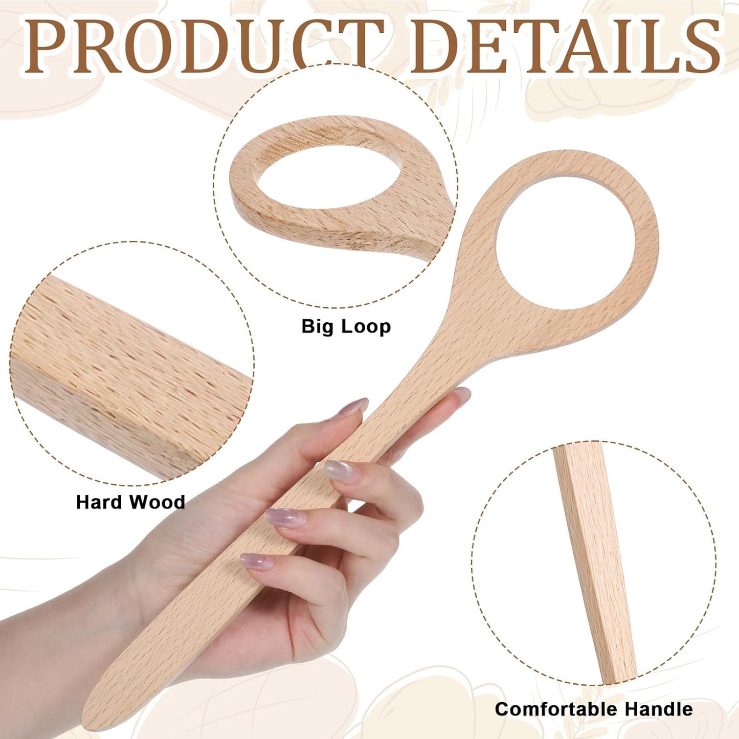 Batidor masa madera 12pulg reutilizable para hornear pan