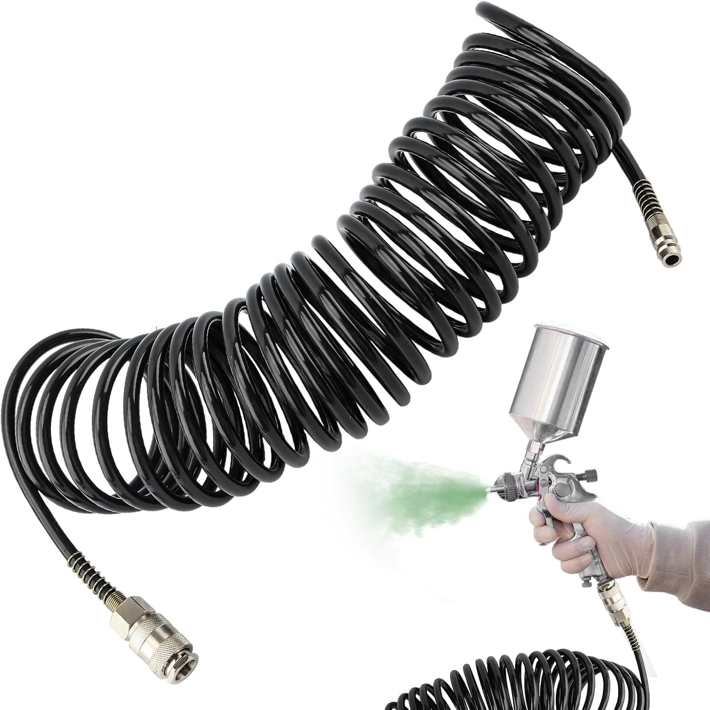 Manguera aire compresor 25pies conector rápido cobre