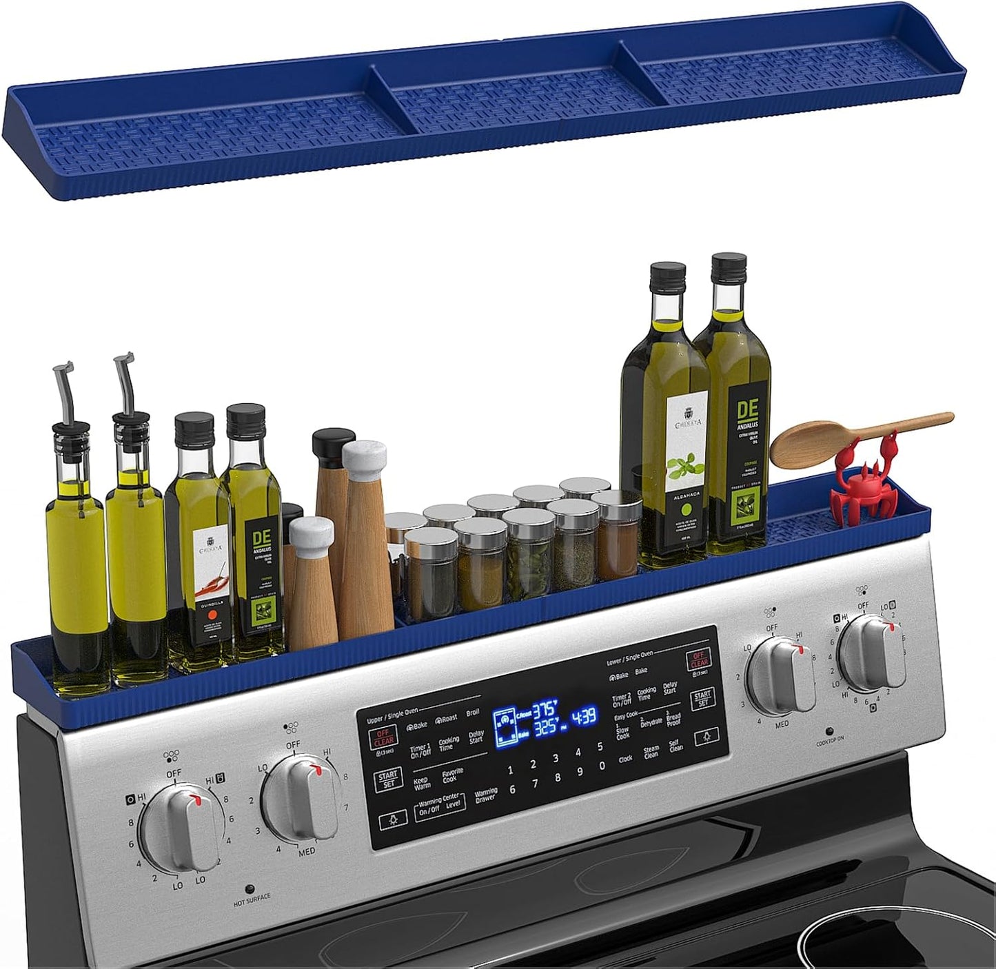 Estante superior magnético de silicona azul marino para cocina