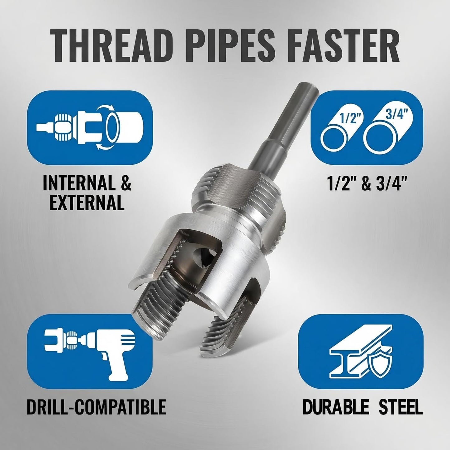 Enhebrador tubo PVC 3/4 pulg comp corte roscado