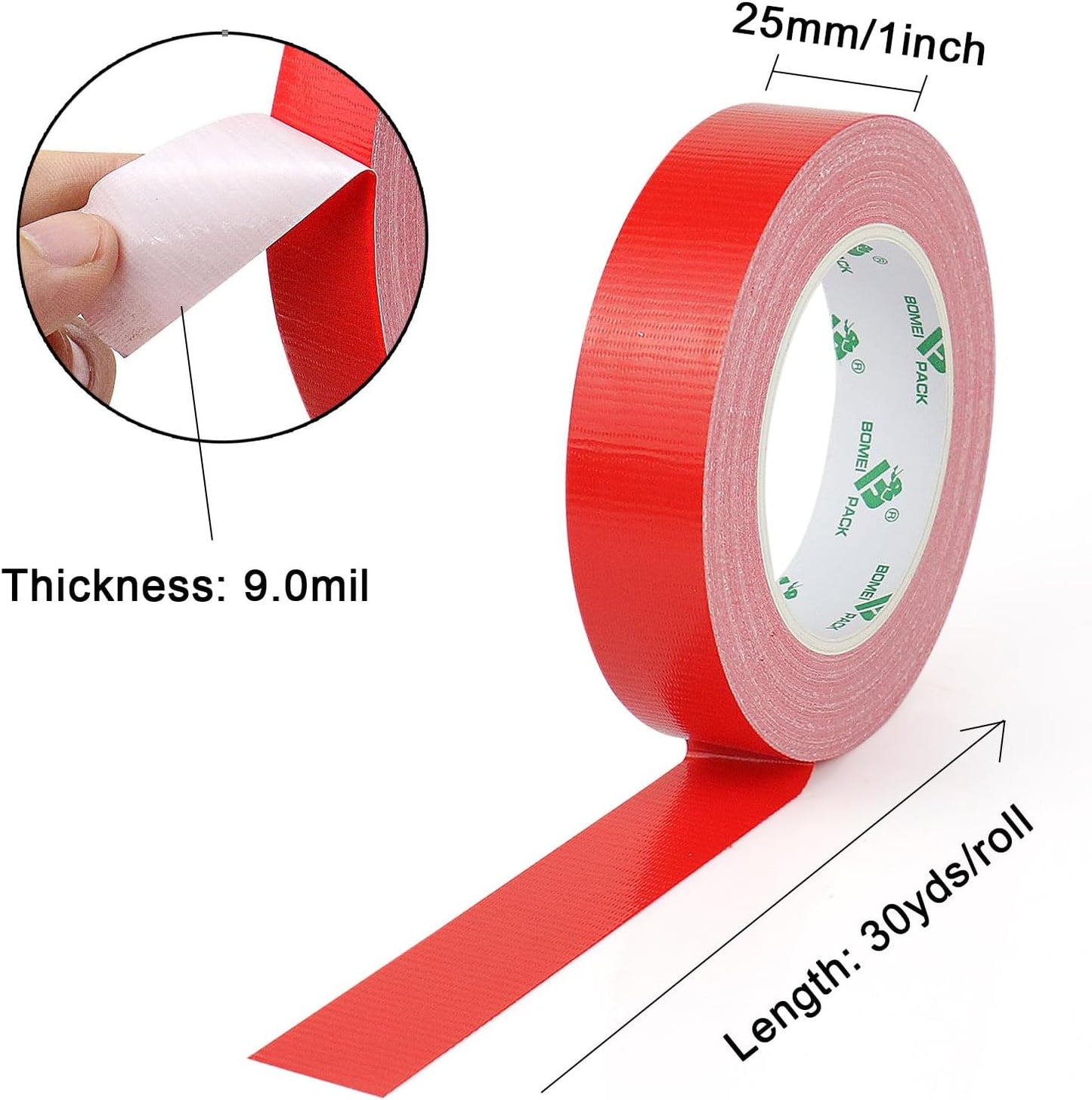 Cinta adhesiva resistente 1pulg x30yardas paquete 3