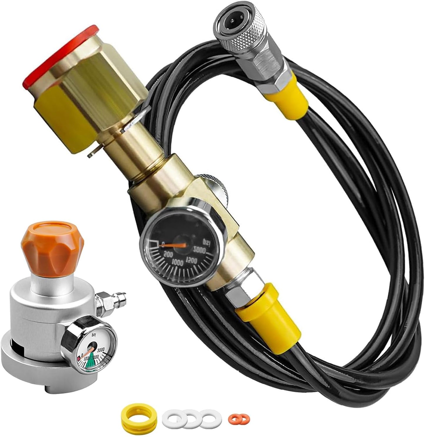 Recambio adaptador CO2 medidor presión con manguera