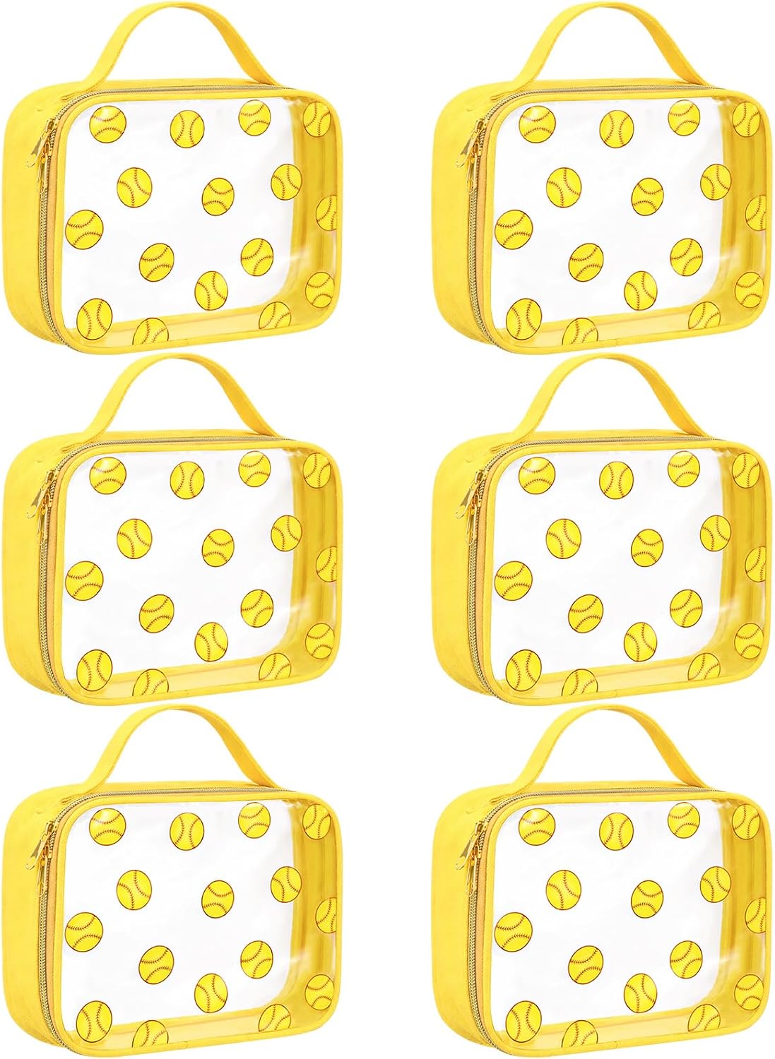 6 Pzas Bolsas Maquillaje Transparentes con Asa Viaje