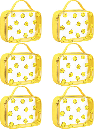 6 Pzas Bolsas Maquillaje Transparentes con Asa Viaje