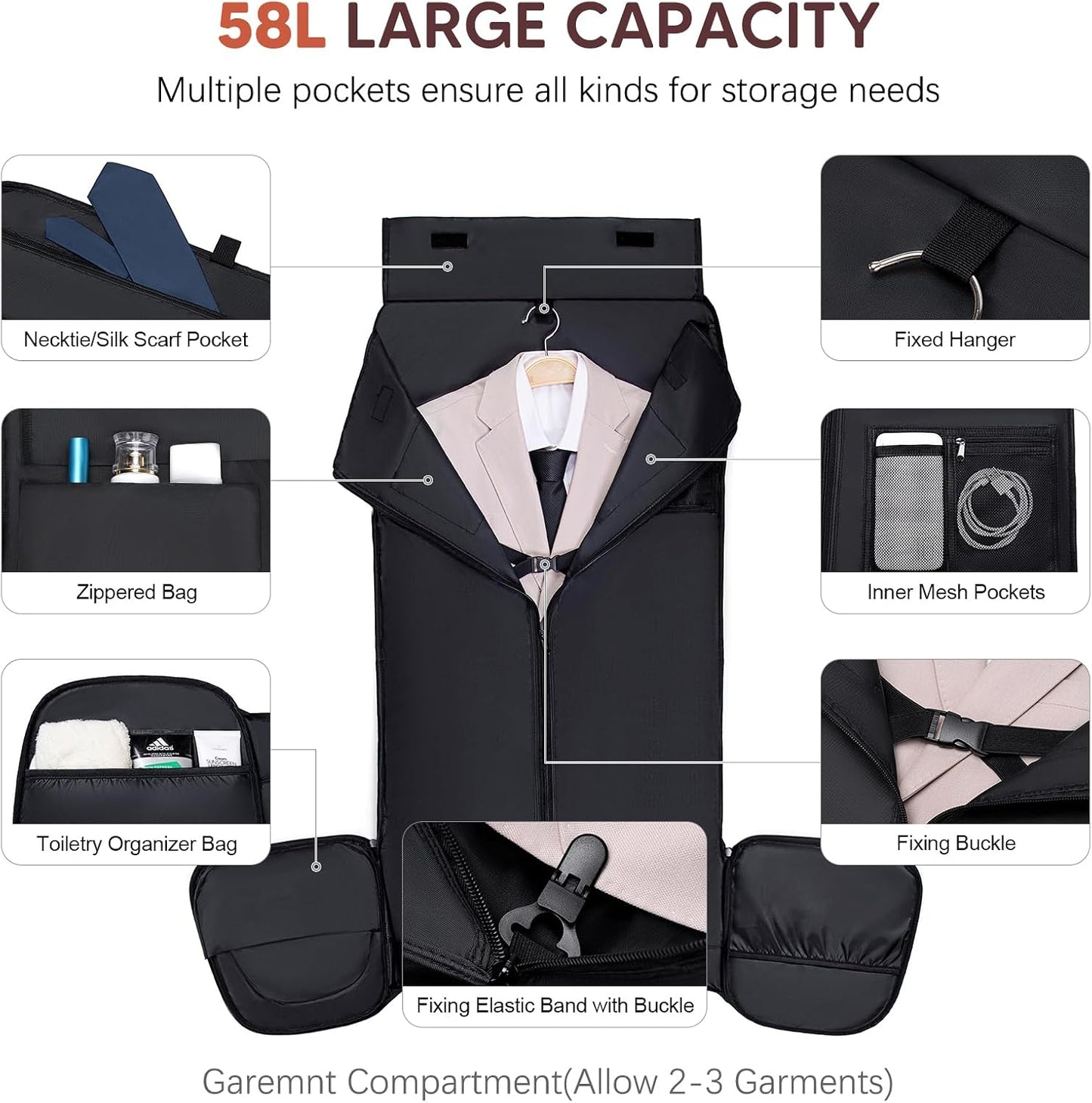 Bolsa viaje 2en1 con compartimento zapatos gris