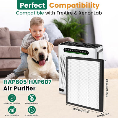 2 Filtros repuesto purificador aire HAP605 carbón HEPA