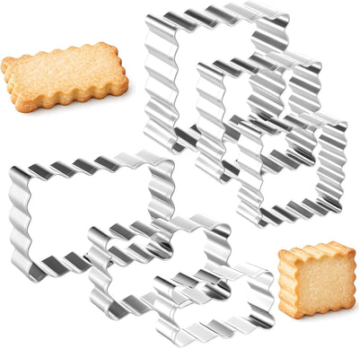 Set 6 cortadores galletas acero inox dentado varios tamaños
