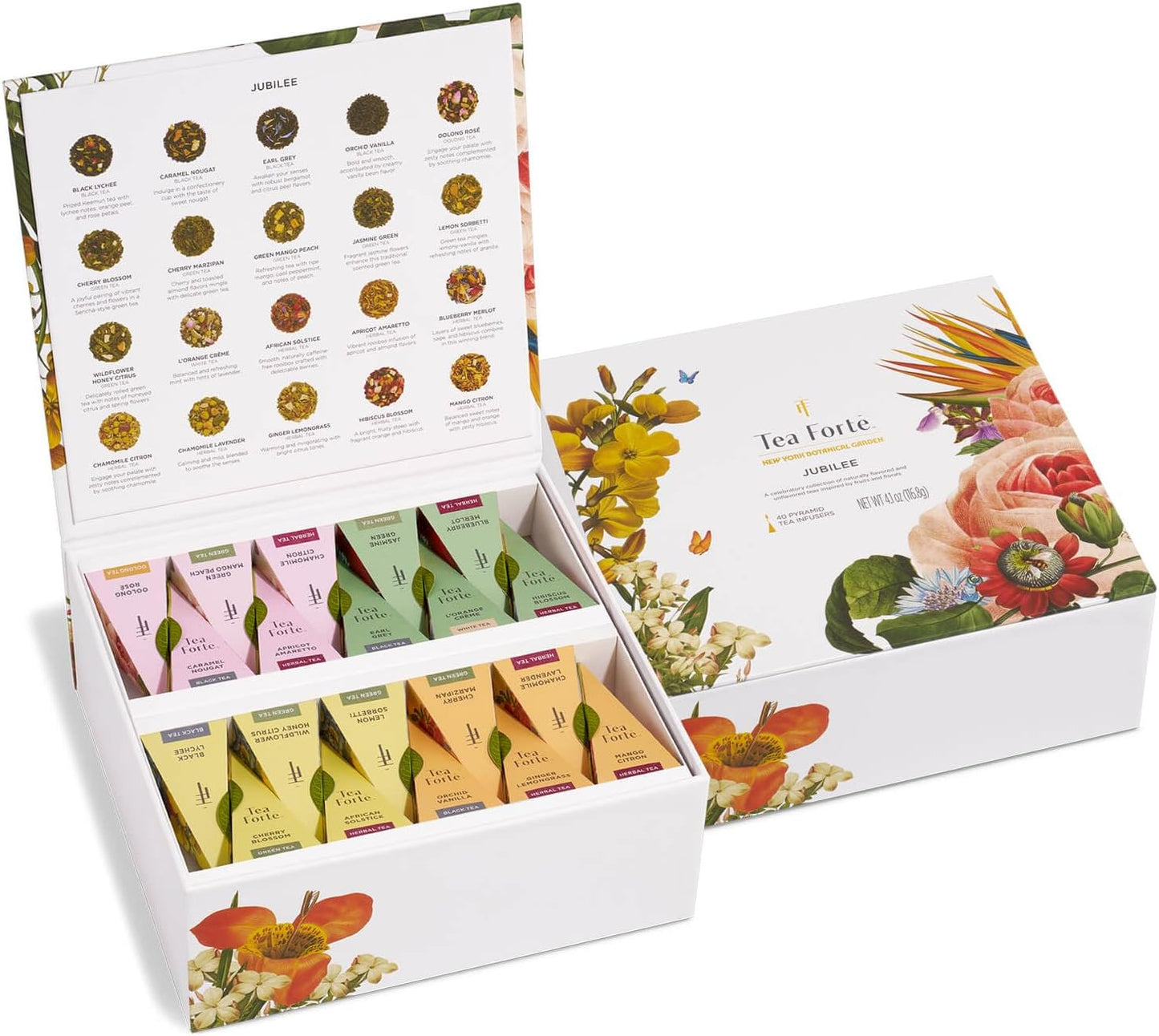 Caja té piramidal Tea Forte 40uds envueltas individualmente