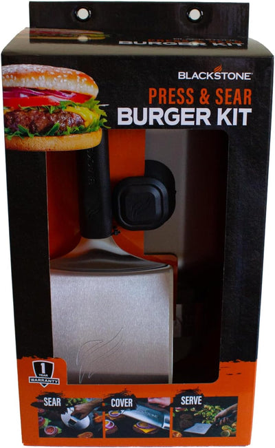 Kit 3 Pzas para Hamburguesas Acero Inox Espátula Volteadora