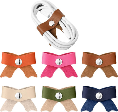 Organiz. auriculares y USB 12 pzas cuero sintético color brillante