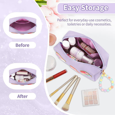Bolsa maquillaje niña organizadora viaje purpura medium