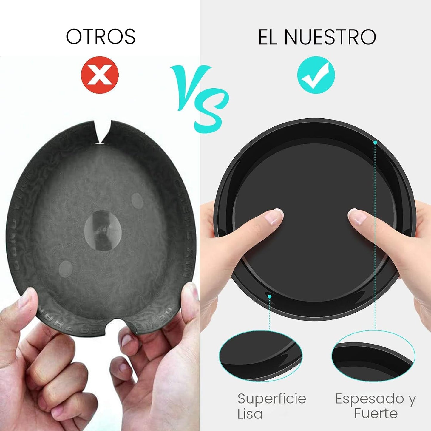 6 Pzas Platillos para Plantas 4-22pulg Plástico Resistente