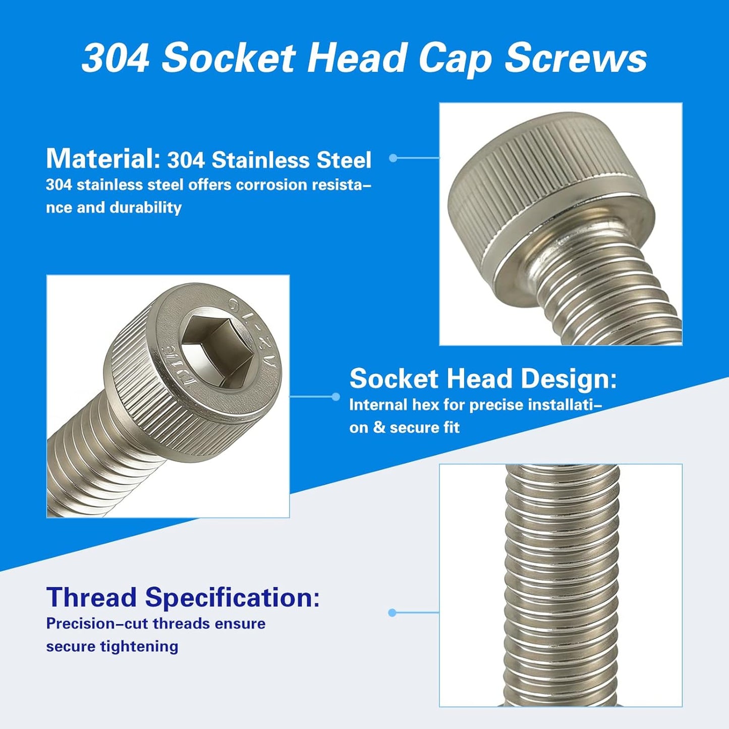 Tornillo M10x1.5 acero inox A2-70 set 6