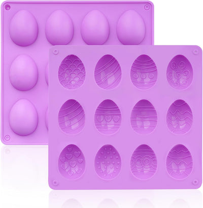 Juego de 2 moldes de silicona de 12 cavidades para hornear Pascua