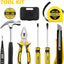 Set 9 Pzas Kit Herramientas Manuales para Hogar con Caja Plástico