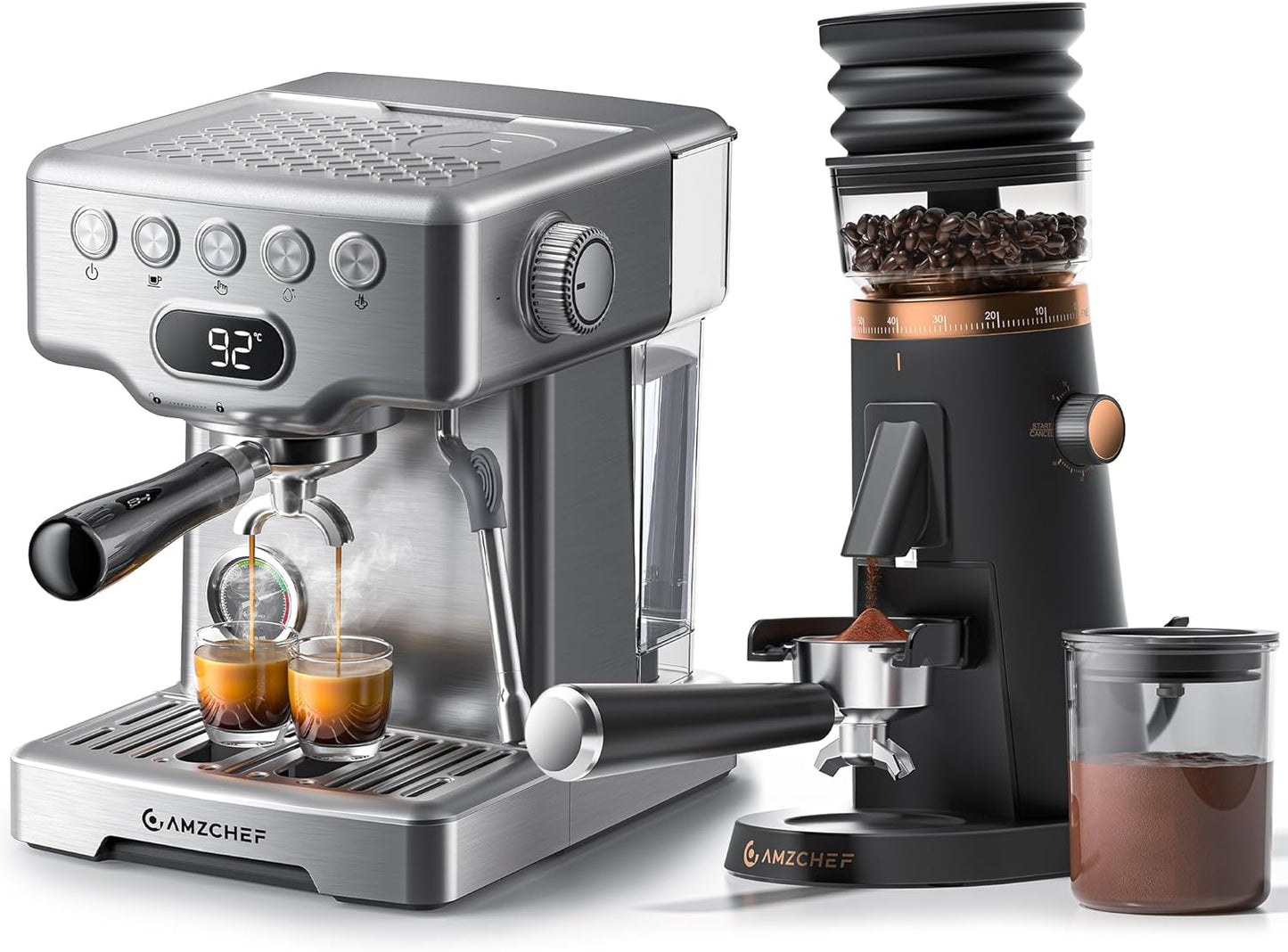 Máquina Espresso con Molinillo Dosis Única PID 2.283pulg