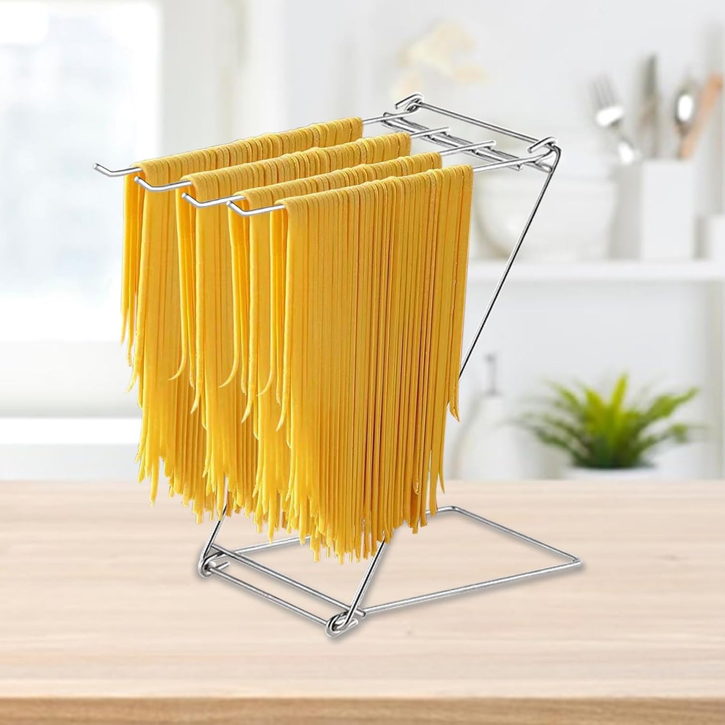 Estante de secado de pasta plegable acero inoxidable para fideos espaguetis
