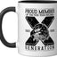 Taza cerámica Gen X con diseño negro y blanco