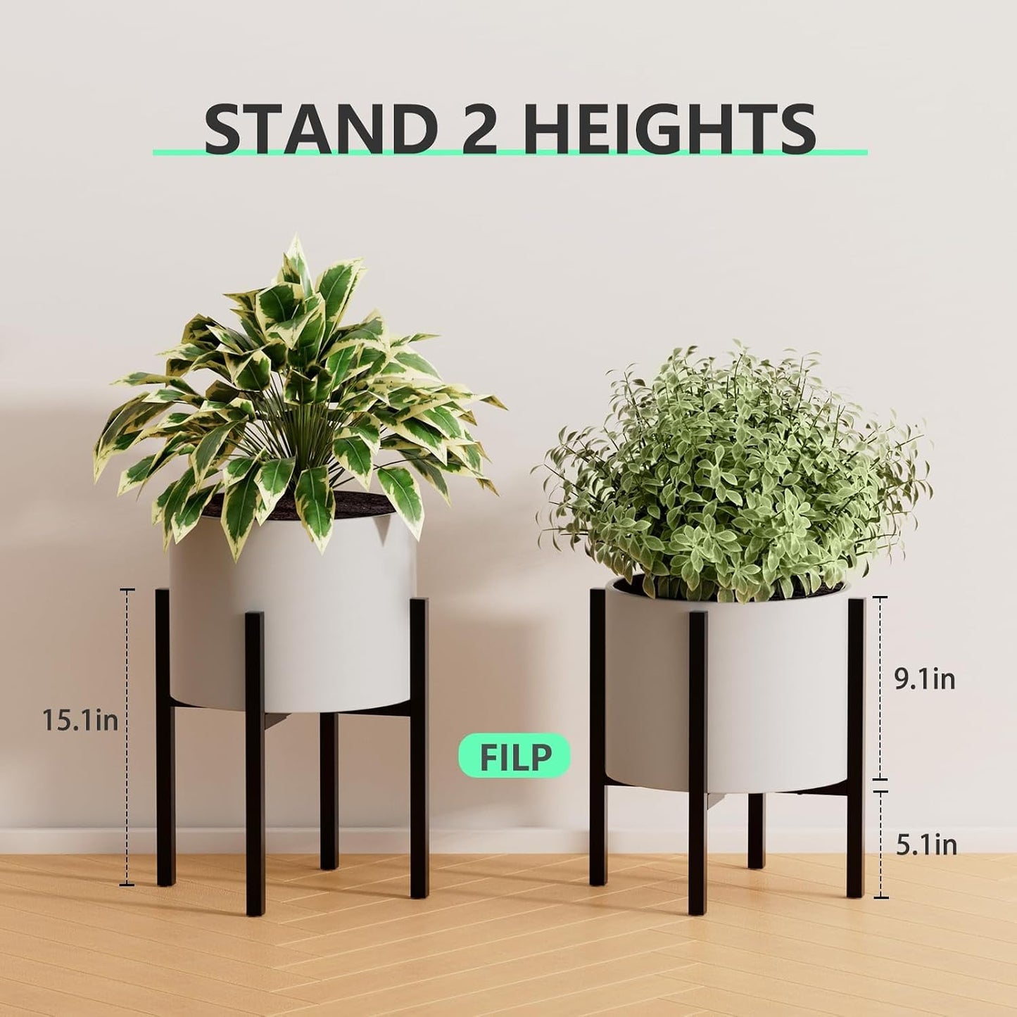 Soporte plantas metal ajustable 8-14pulg moderno para exteriores
