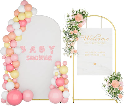 Soporte arco metal 7.2ft cubierta blanca para bodas y eventos