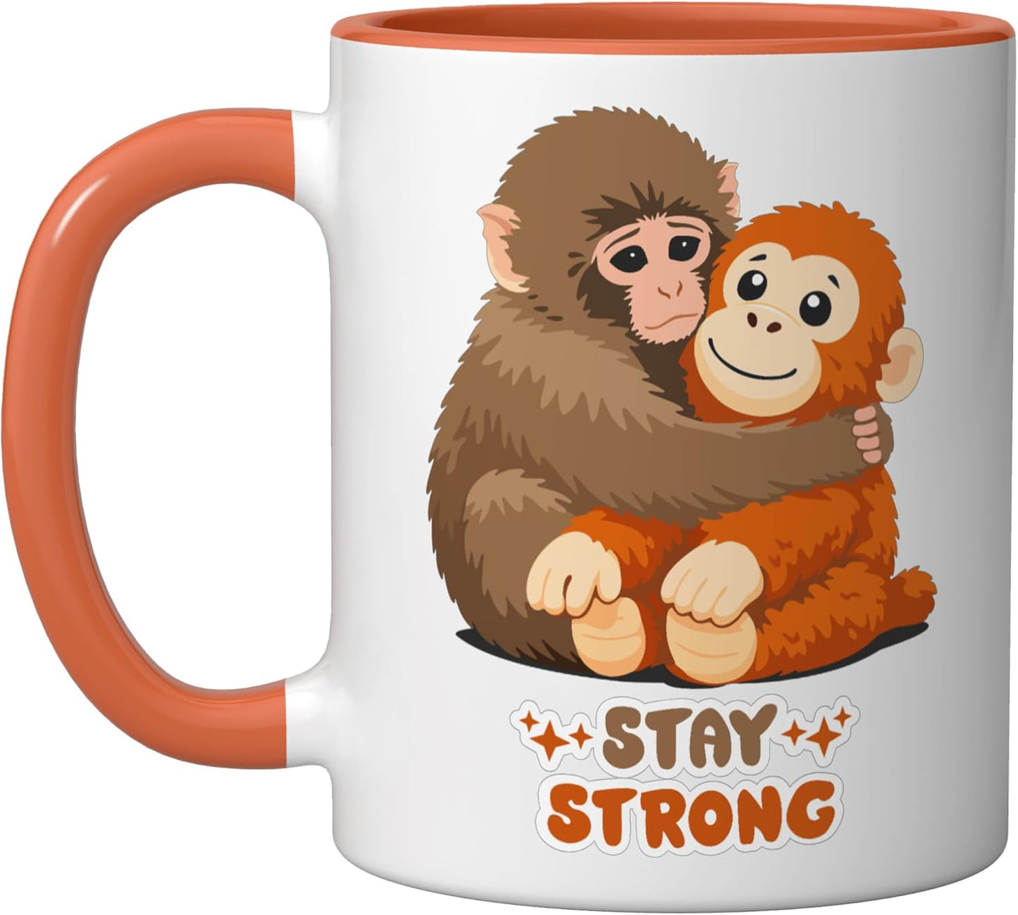 Taza de cerámica Punch-kun Lonely Zoo Mono color naranja/blanco