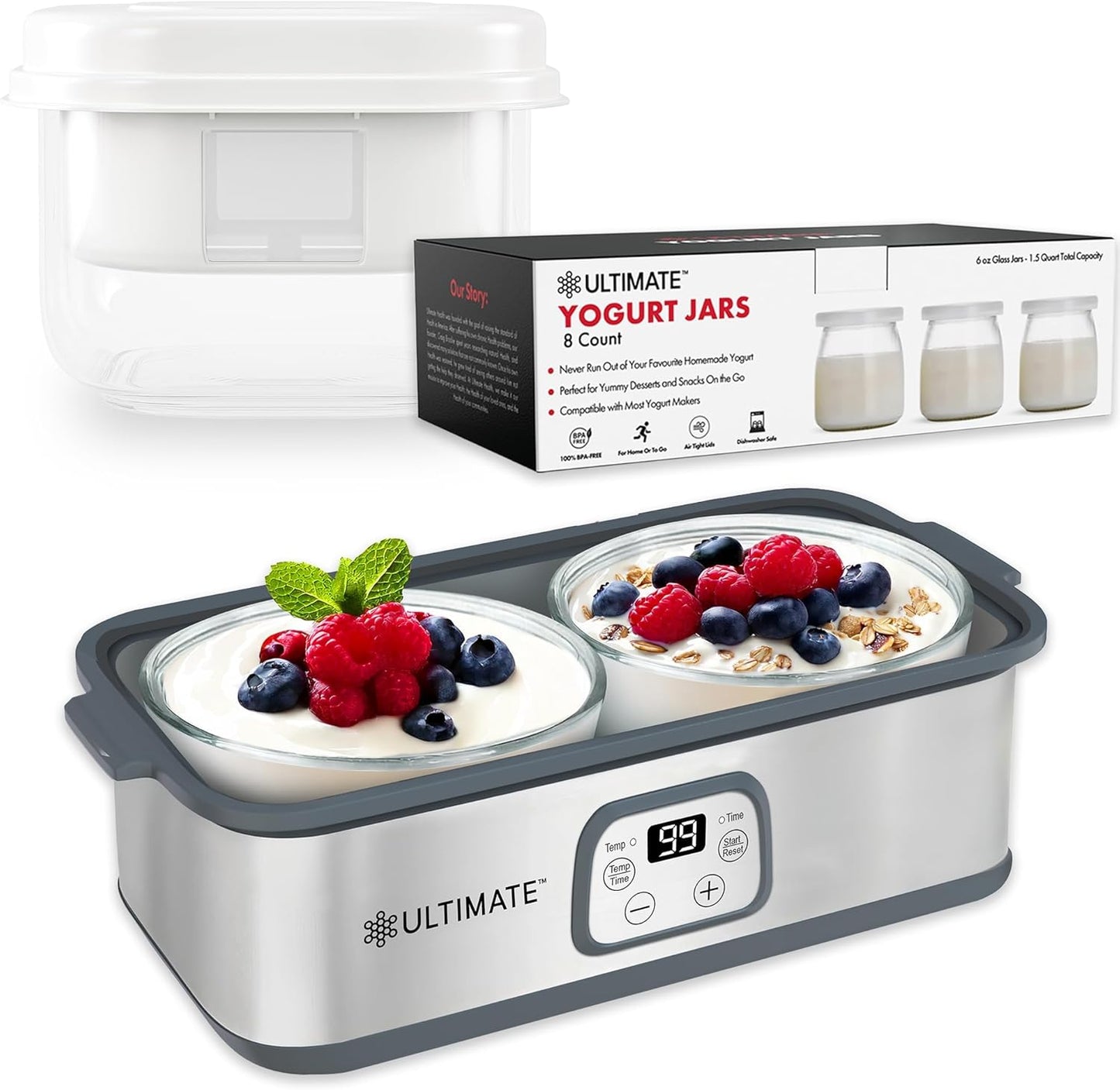 Paquete Yogur Probiótico con Colador 8 Frascos