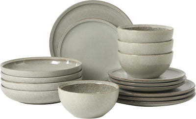 Set 16 Pzas Vajilla Blanco Ceniza Gibbon Elite Beckett