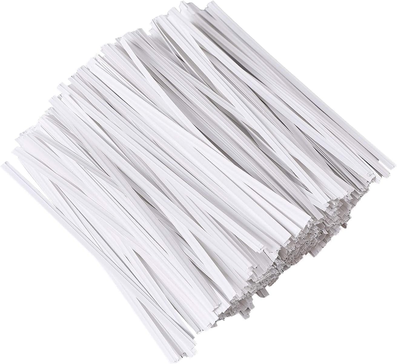 100 Lazos Reutilizables Papel Blanco 5pulg para Bolsas Pan Dulces