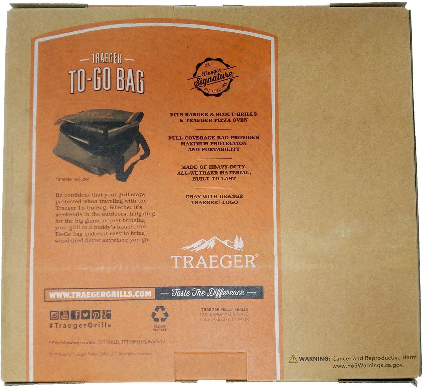 Bolsa viaje parrillas pellets Traeger Ranger Scout BAC502