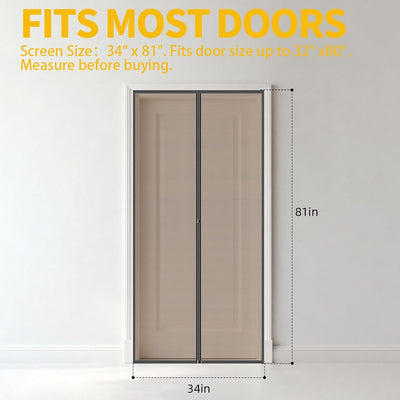 Puerta mosquitera magnética 34x81pulg adaptador US
