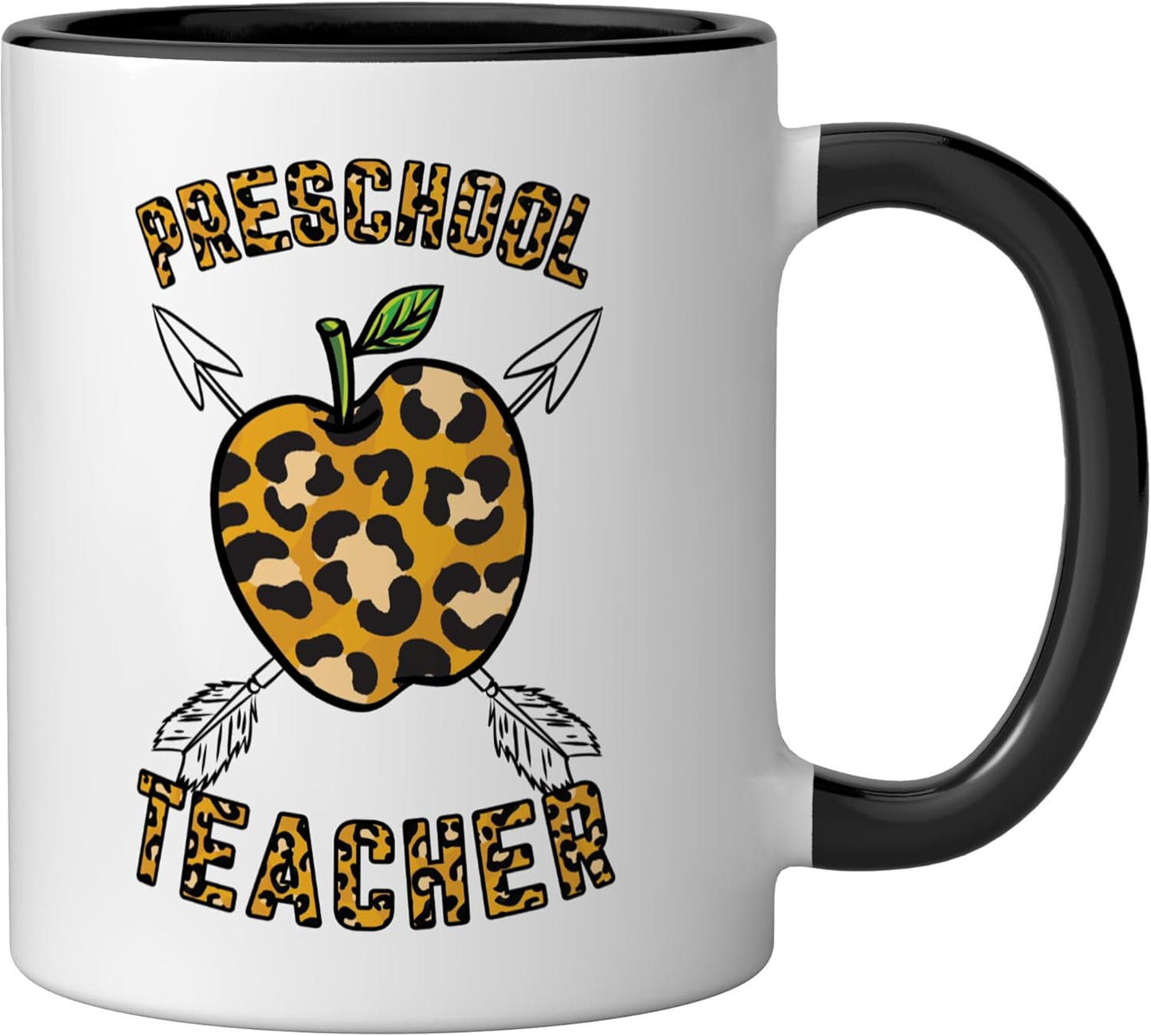 Taza Cerámica Estampado Leopardo Negro/Blanco