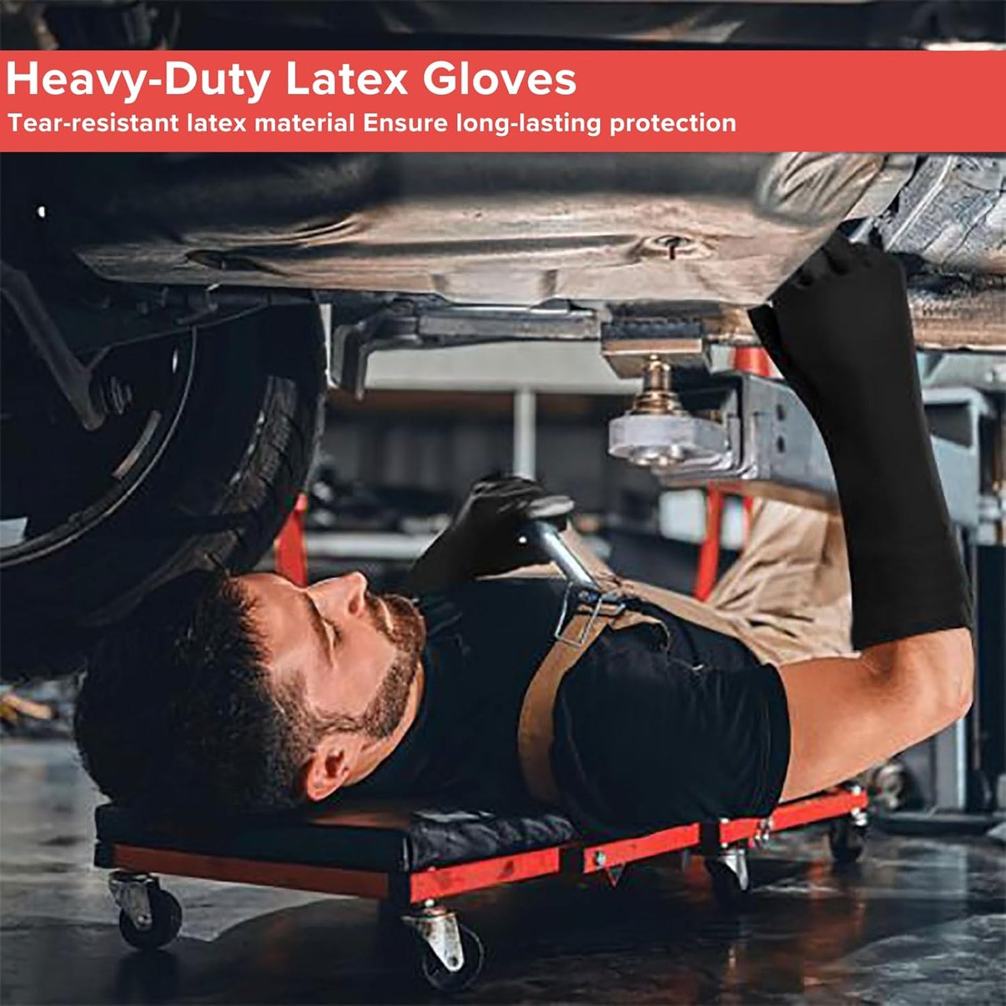 Guantes látex resistentes químicos 18pulg reutilizables