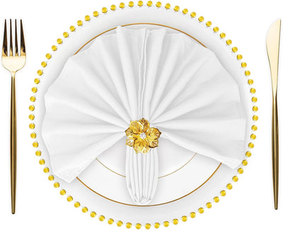 Set 120 servilletas tela poliéster 17x17pulg blanca