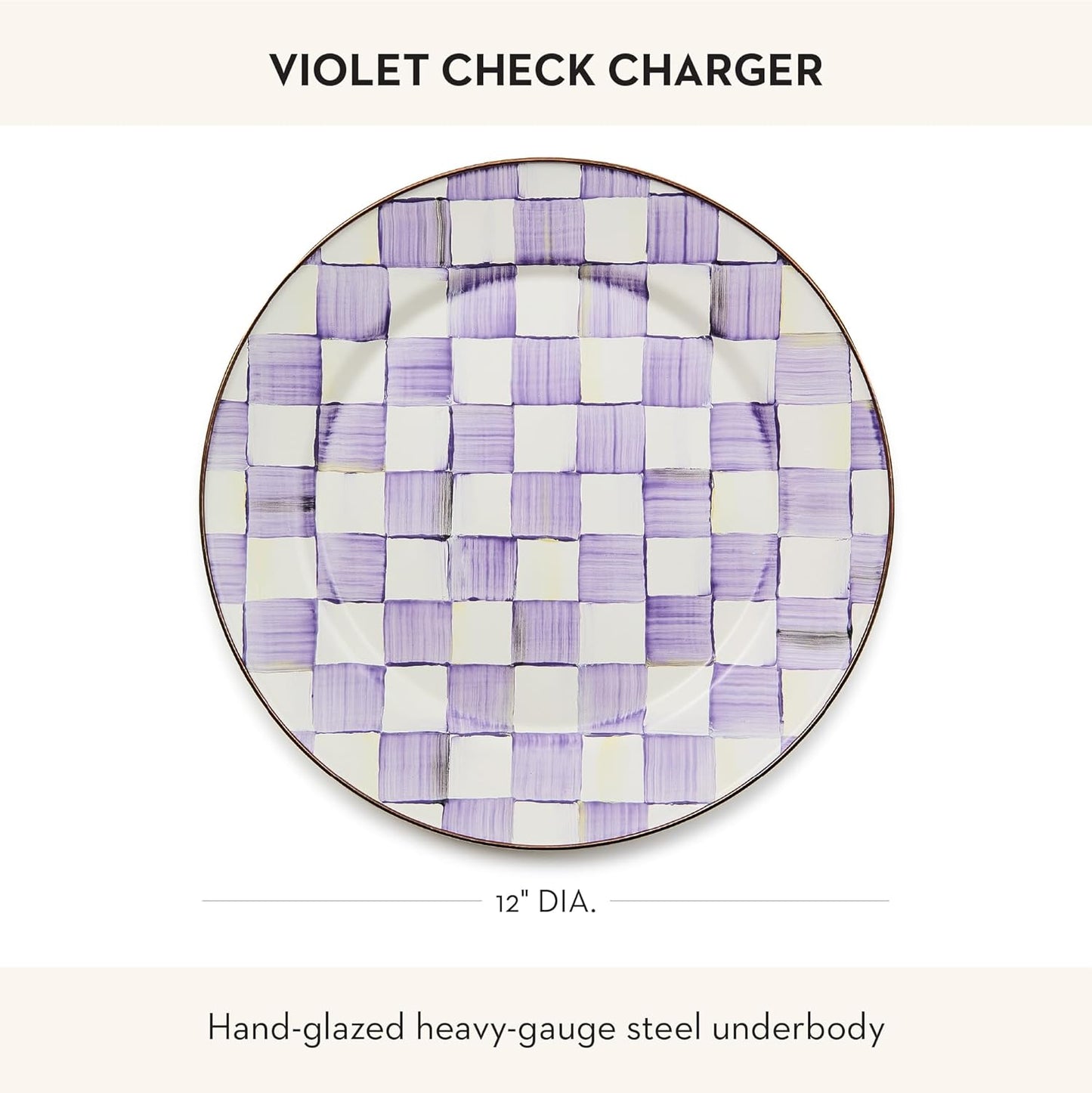 Placa Esmaltada Decorativa Violeta Púrpura 12pulg