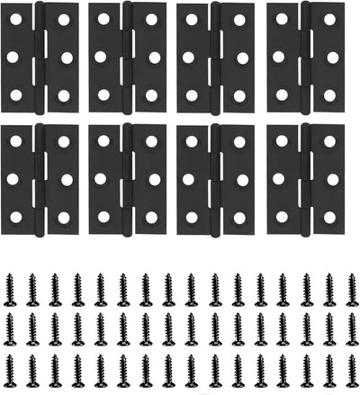 8 Bisagras Plegables Acero Inox 2pulg Negro para Puertas Gabinete
