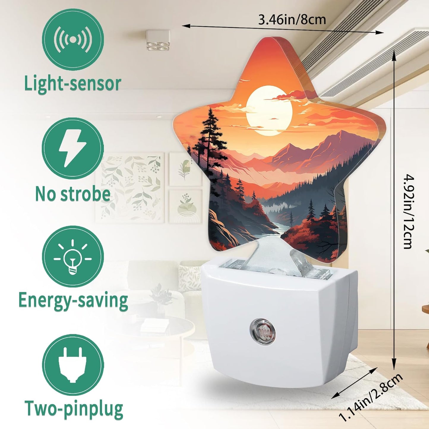 Luz Nocturna Sensor Amanecer Atardecer 0.5W Dormitorio