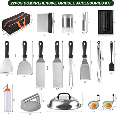 22 Pzas Accesorios Plancha Blackstone Metal Tapa