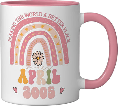 Taza Cerámica Cumpleaños Rosa/Blanco