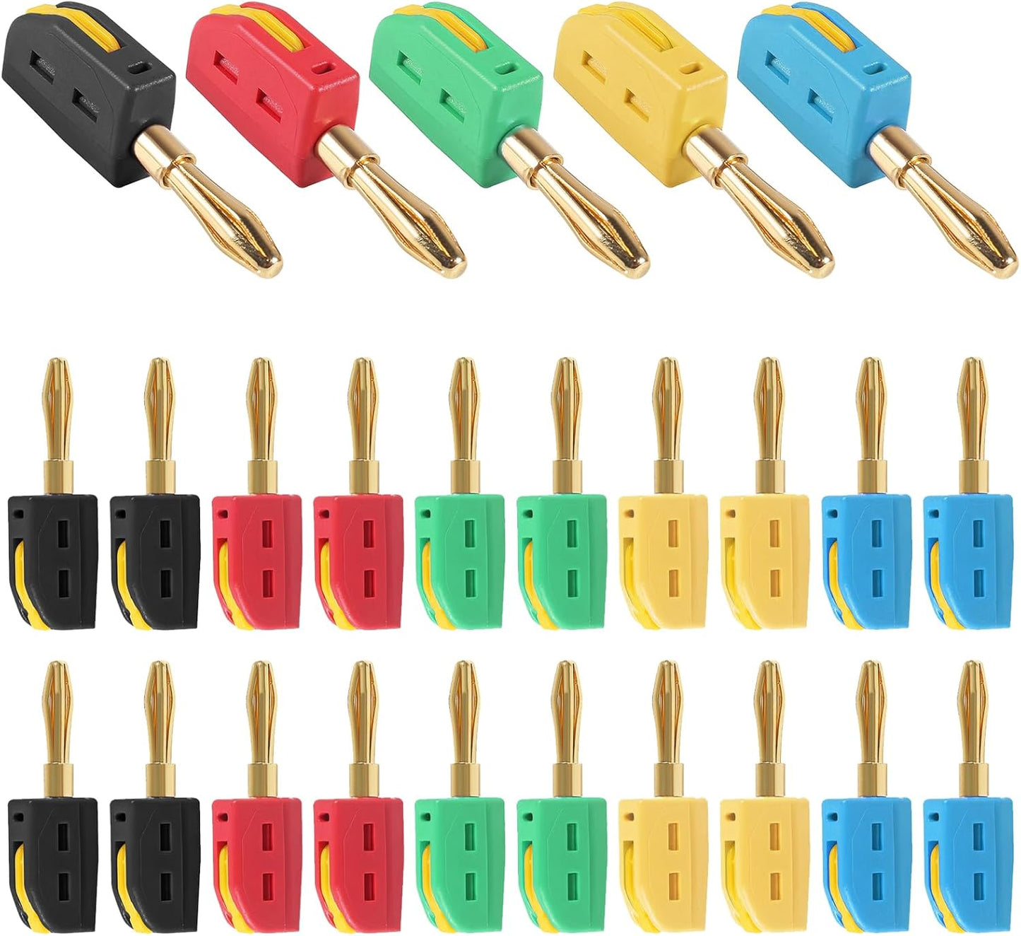20 Conectores Banana 0.157pulg Chapado Oro 32A Audio