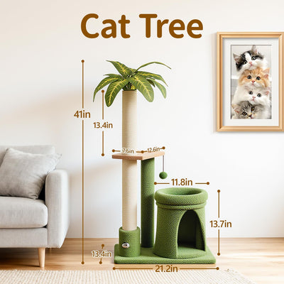 Soporte poste rascar para gato 41pulg con cama acogedora
