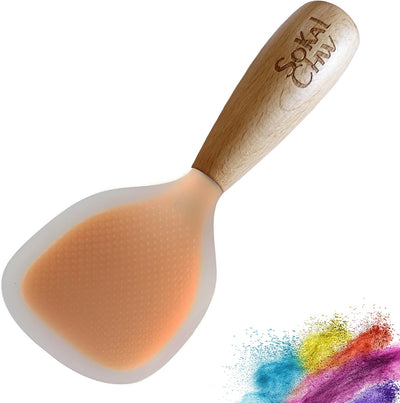 Cuchara de cocina de silicona con mango de madera para arroz y raspar